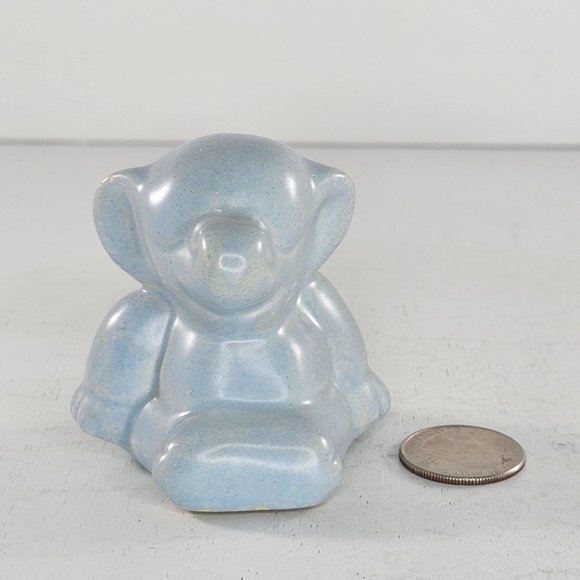 California Pottery Elephant Blue Figurine Eyes Closed Sitting Haldeman Caliente? - Picture 6 of 9